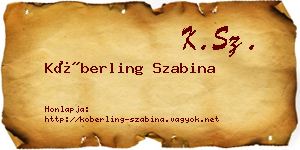 Köberling Szabina névjegykártya